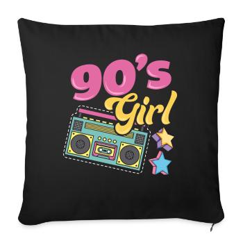 Déguisement de costume de soirée des années 90 - Housse de coussin décorative 45 x 45 cm - noir - Devant