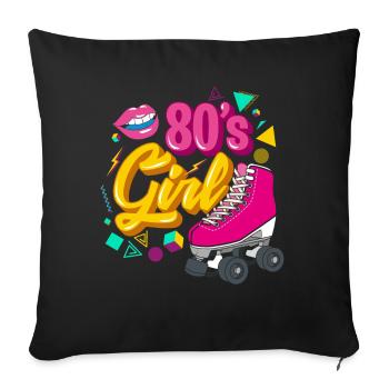 80s party outfit costume disguise 80s - Sofa pillowcase 17,3'' x 17,3'' (45 x 45 cm) - black - Front
