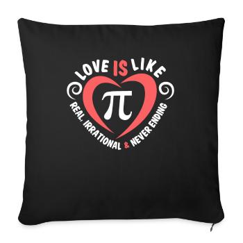 L'amour est comme Pi Real Irrational Never Ending Funny - Housse de coussin décorative 45 x 45 cm - noir - Devant