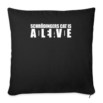 Chat de Schrödinger - Housse de coussin décorative 45 x 45 cm - noir - Devant