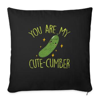 cucumber - Sofa pillowcase 17,3'' x 17,3'' (45 x 45 cm) - black - Front