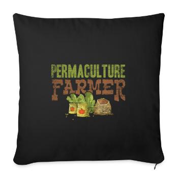 Permaculture garden - Sofa pillowcase 17,3'' x 17,3'' (45 x 45 cm) - black - Front