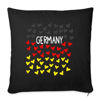 soccer football germany soccer team - Sofa pillowcase 17,3'' x 17,3'' (45 x 45 cm) - black - Front