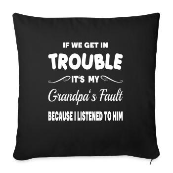 Problems guilt grandpa grandpa granddaughter grandchild - Sofa pillowcase 17,3'' x 17,3'' (45 x 45 cm) - black - Front