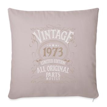 Anniversaire né en 1973 - Housse de coussin décorative 45 x 45 cm - taupe clair - Devant