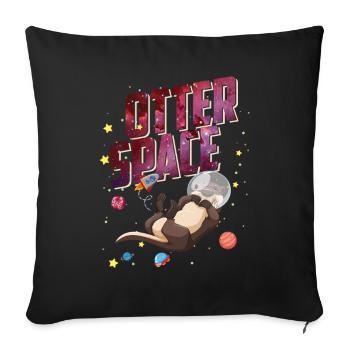 Otter Space Astronaut Otter Funny Animal Lovers - Housse de coussin décorative 45 x 45 cm - noir - Devant