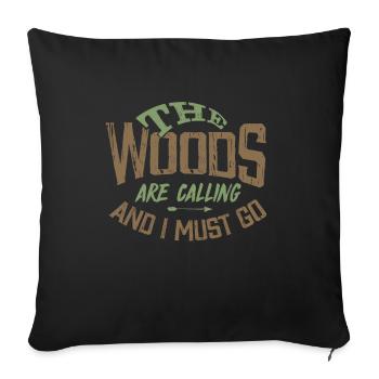 forêt - Housse de coussin décorative 45 x 45 cm - noir - Devant