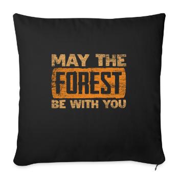 Wald - Sofakissenbezug 45 x 45 cm - Schwarz - Vorne