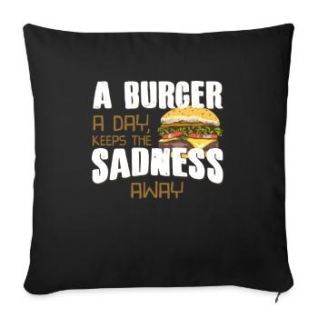 Burger - Housse de coussin décorative 45 x 45 cm - noir - Devant