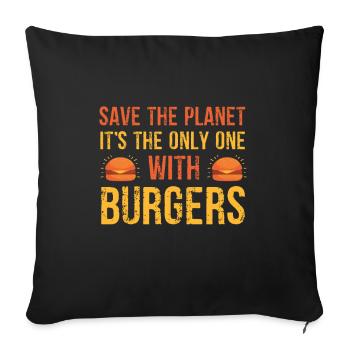 Burger - Housse de coussin décorative 45 x 45 cm - noir - Devant