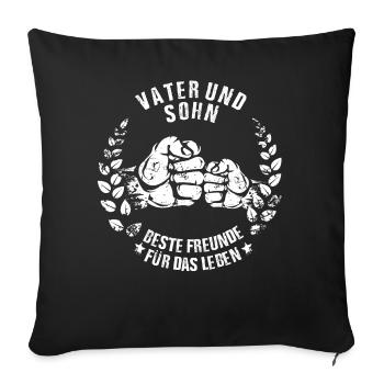Vater und Sohn beste Freunde für das Leben - Sofakissenbezug 45 x 45 cm - Schwarz - Vorne