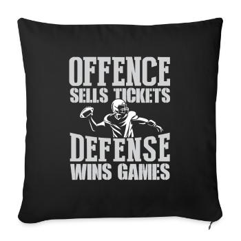 Football américain - Housse de coussin décorative 45 x 45 cm - noir - Devant