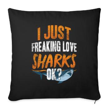 shark - Sofa pillowcase 17,3'' x 17,3'' (45 x 45 cm) - black - Front