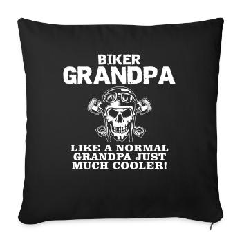 Biker Grandpa - Sofakissenbezug 45 x 45 cm - Schwarz - Vorne