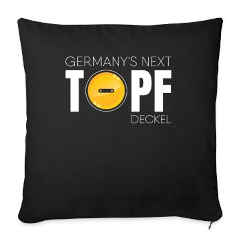 Junggesellinnenabschied Germany's Next Topfdeckel - Sofakissenbezug 45 x 45 cm - Schwarz - Vorne