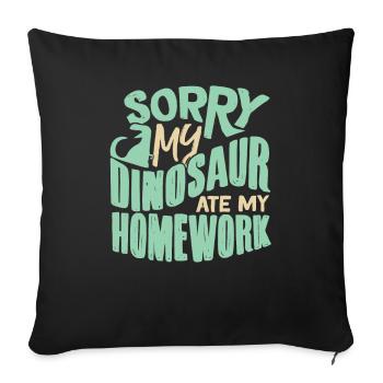 dinosaure - Housse de coussin décorative 45 x 45 cm - noir - Devant