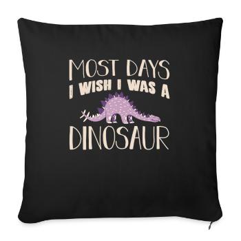 dinosaure - Housse de coussin décorative 45 x 45 cm - noir - Devant