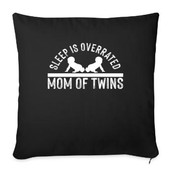 Maman jumeaux cadeau maman je fête des mères maman - Housse de coussin décorative 45 x 45 cm - noir - Devant
