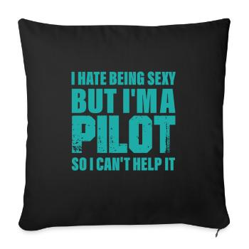 Pilot - Sofakissenbezug 45 x 45 cm - Schwarz - Vorne
