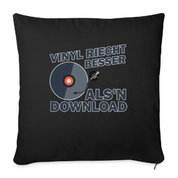 Vinyl Schallplatte Geschenk I Plattensammler - Sofakissenbezug 45 x 45 cm - Schwarz - Vorne