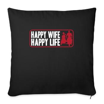 Mariage - Housse de coussin décorative 45 x 45 cm - noir - Devant