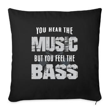 Guitare basse - Housse de coussin décorative 45 x 45 cm - noir - Devant