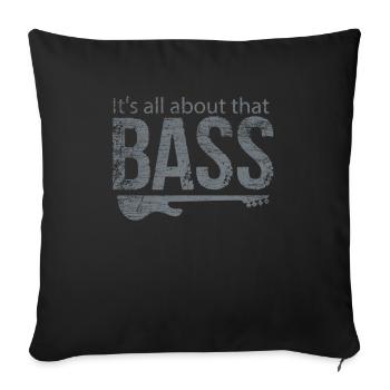 Guitare basse - Housse de coussin décorative 45 x 45 cm - noir - Devant