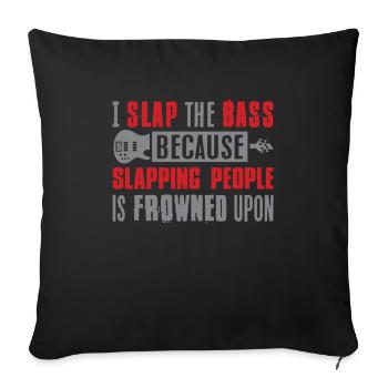 Guitare basse - Housse de coussin décorative 45 x 45 cm - noir - Devant