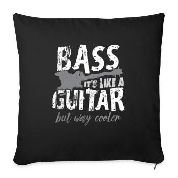 Guitare basse - Housse de coussin décorative 45 x 45 cm - noir - Devant