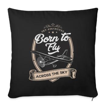 Né pour voler à travers le ciel T-shirt - Housse de coussin décorative 45 x 45 cm - noir - Devant