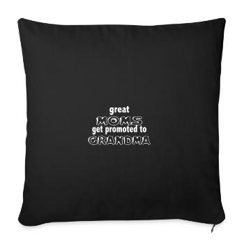 arrière-grandes mères promues grand-mère - Housse de coussin décorative 45 x 45 cm - noir - Devant