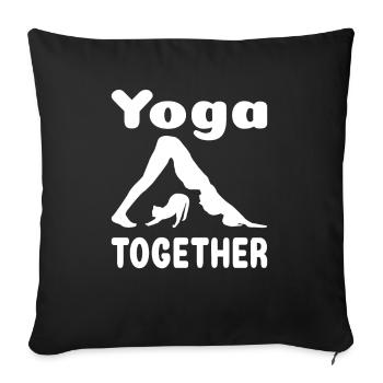 Yoga together cat woman yoga exercise yoga training - Sofa pillowcase 17,3'' x 17,3'' (45 x 45 cm) - black - Front