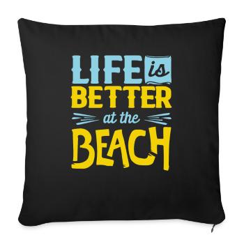 Beach - Sofa pillowcase 17,3'' x 17,3'' (45 x 45 cm) - black - Front