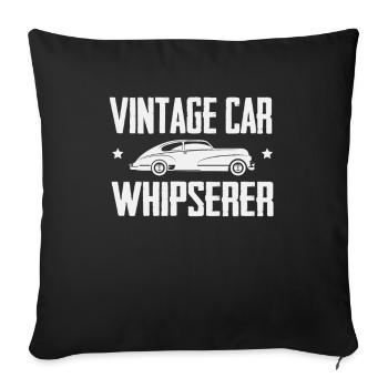 Vintage car - Sofa pillowcase 17,3'' x 17,3'' (45 x 45 cm) - black - Front