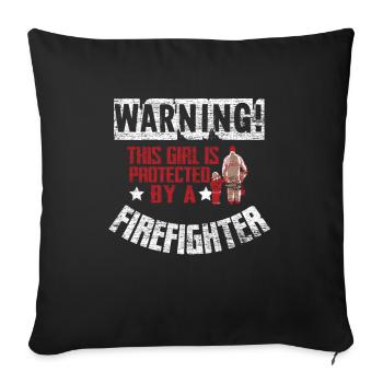 Firefighters dad - Sofa pillowcase 17,3'' x 17,3'' (45 x 45 cm) - black - Front