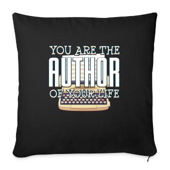 author - Sofa pillowcase 17,3'' x 17,3'' (45 x 45 cm) - black - Front