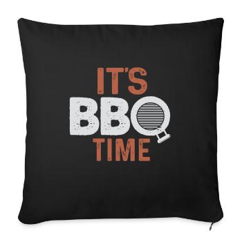 BBQ grilling - Sofa pillowcase 17,3'' x 17,3'' (45 x 45 cm) - black - Front