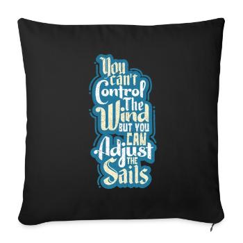 navigation à voile - Housse de coussin décorative 45 x 45 cm - noir - Devant