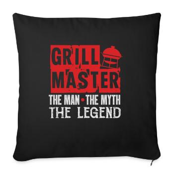 Grill grill master - Housse de coussin décorative 45 x 45 cm - noir - Devant