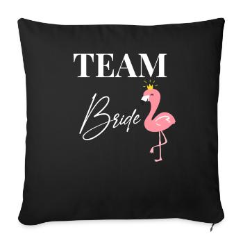 Team Bride Bride Flamingo Flamingos Engagement JGA - Housse de coussin décorative 45 x 45 cm - noir - Devant
