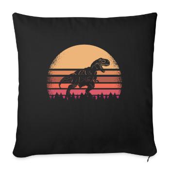 Dinosaure T-Rex - Housse de coussin décorative 45 x 45 cm - noir - Devant