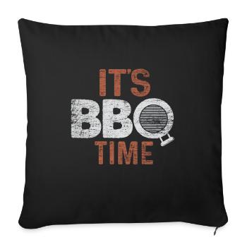 Grillen BBQ - Sofakissenbezug 45 x 45 cm - Schwarz - Vorne