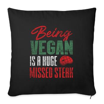 Grilling steak - Sofa pillowcase 17,3'' x 17,3'' (45 x 45 cm) - black - Front
