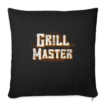 Grill master grill - Housse de coussin décorative 45 x 45 cm - noir - Devant