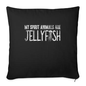 jellyfish - Sofa pillowcase 17,3'' x 17,3'' (45 x 45 cm) - black - Front