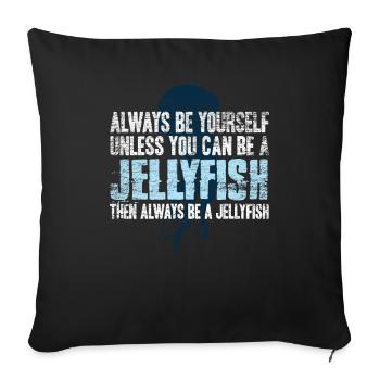 jellyfish - Sofa pillowcase 17,3'' x 17,3'' (45 x 45 cm) - black - Front