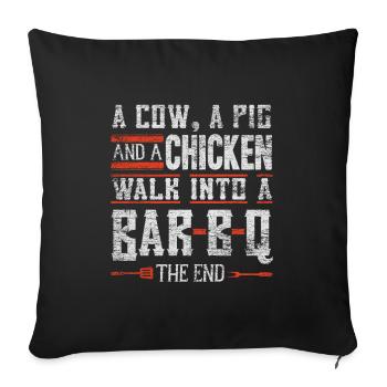 BBQ grilling - Sofa pillowcase 17,3'' x 17,3'' (45 x 45 cm) - black - Front