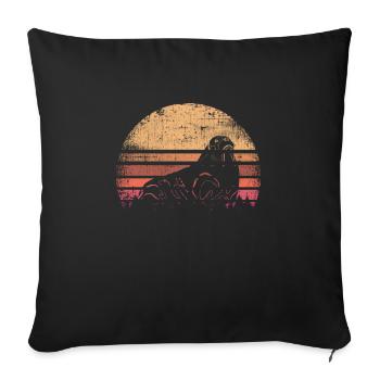 Walrus retro - Sofa pillowcase 17,3'' x 17,3'' (45 x 45 cm) - black - Front