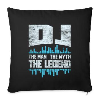 DJ disc-jockey - Housse de coussin décorative 45 x 45 cm - noir - Devant