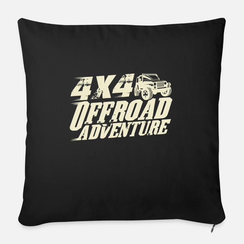 Offroad Geländewagen - Sofakissenbezug 45 x 45 cm - Schwarz